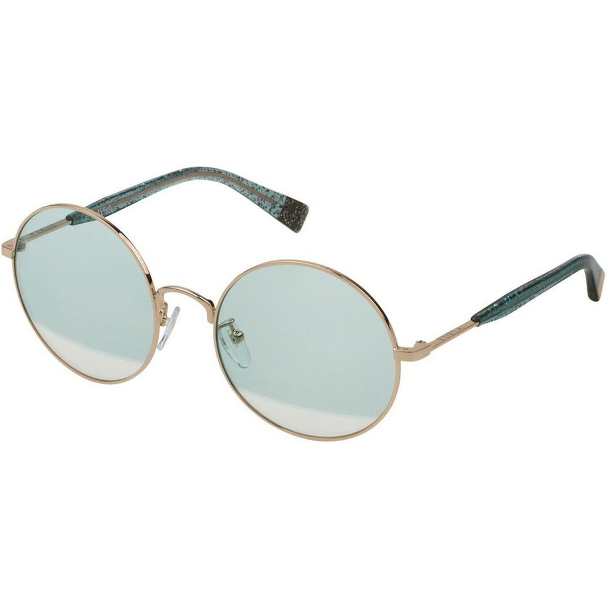 Runde Sonnenbrille mit gemusterten Bügeln