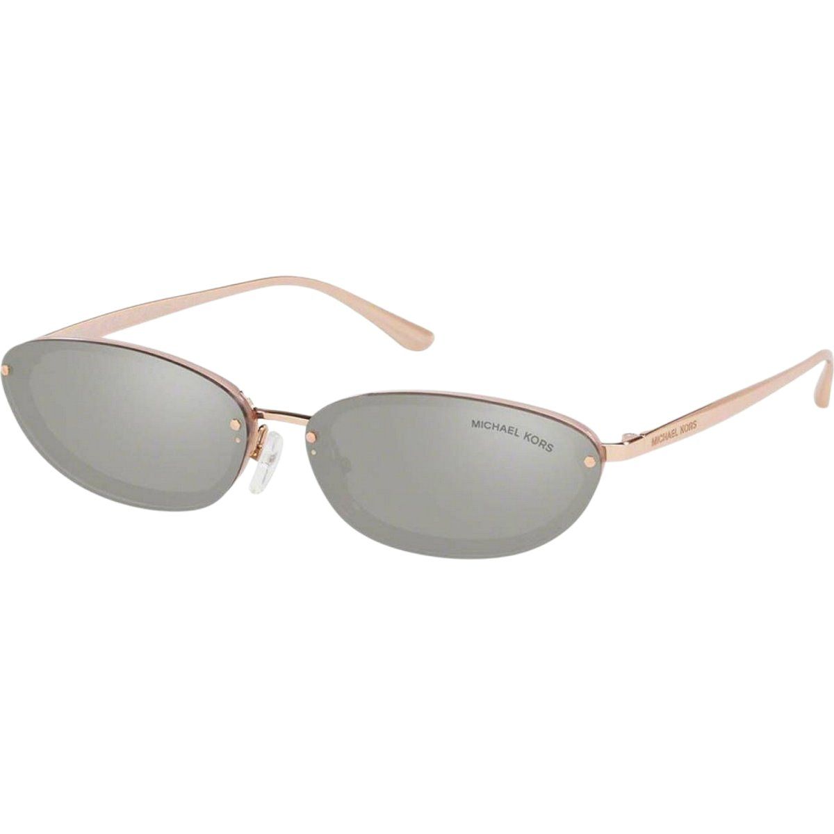 Randlose ovale Sonnenbrille mit verspiegelten Gläsern