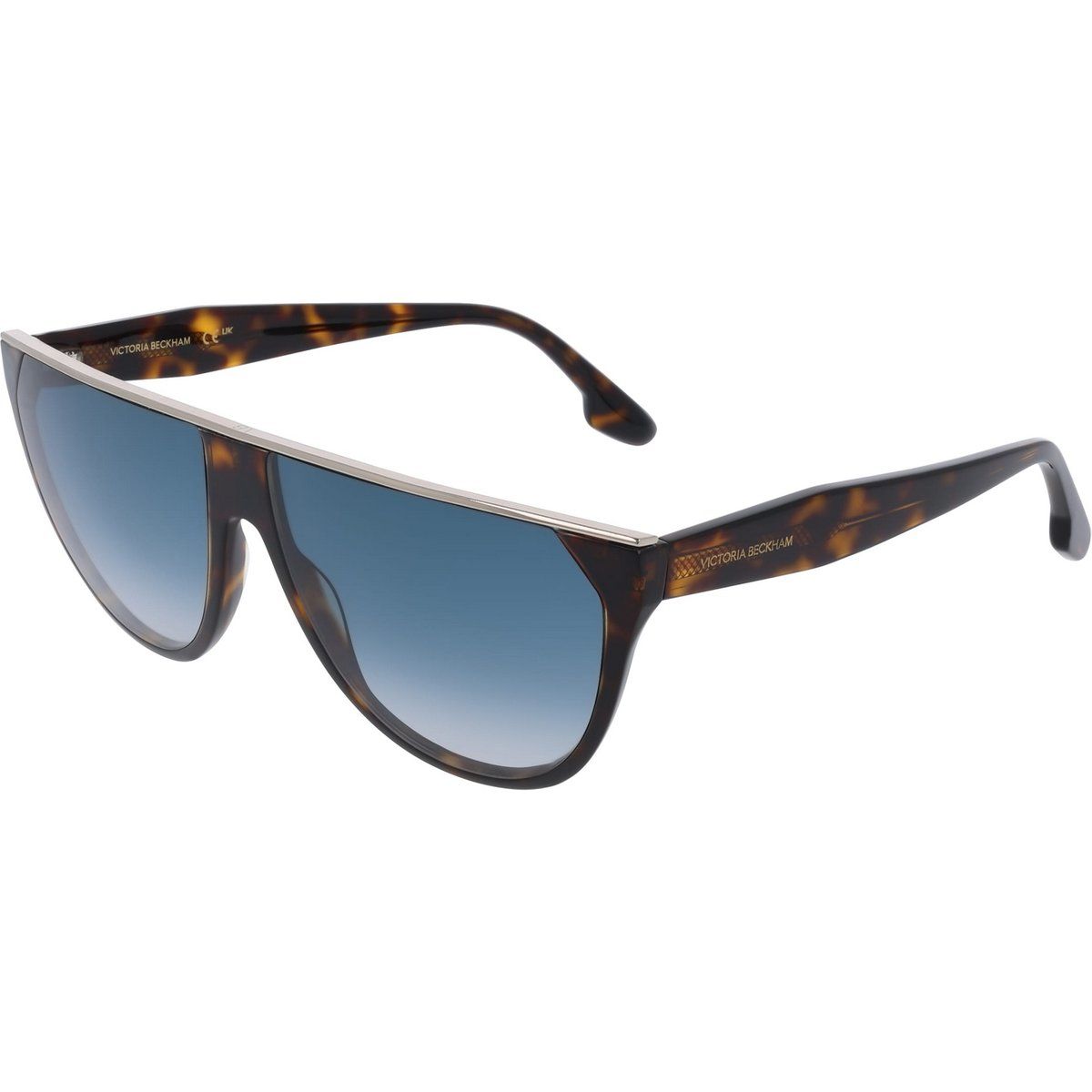 Flache Shield-Sonnenbrille mit Farbverlauf