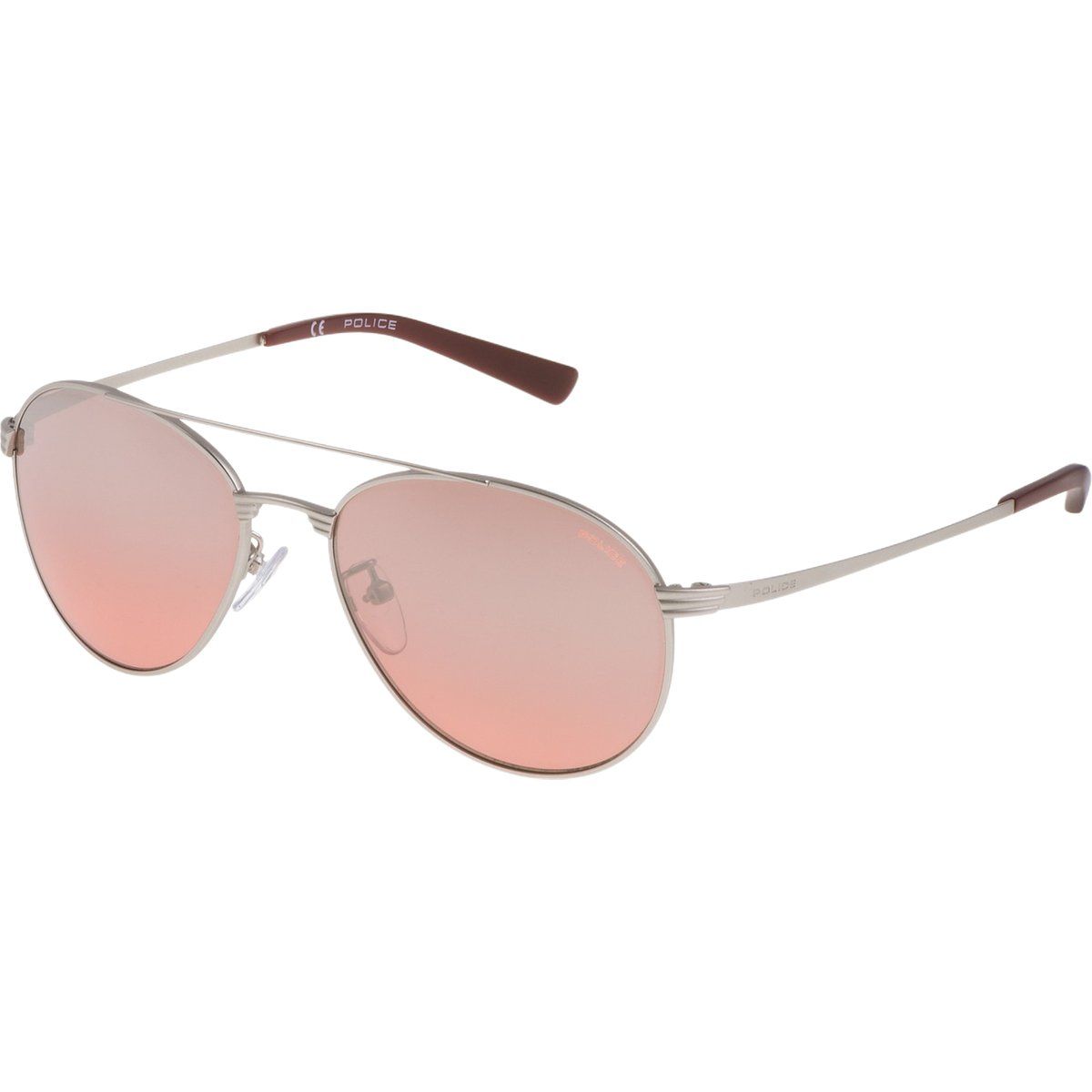 Pilotenbrille mit rosafarbenen Gläsern