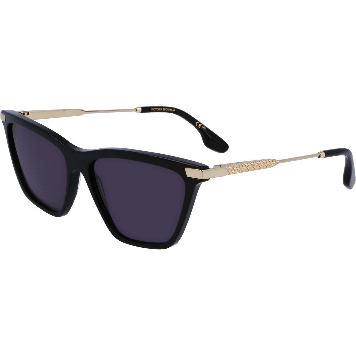 Eckige Acetat-Sonnenbrille mit goldenen Details