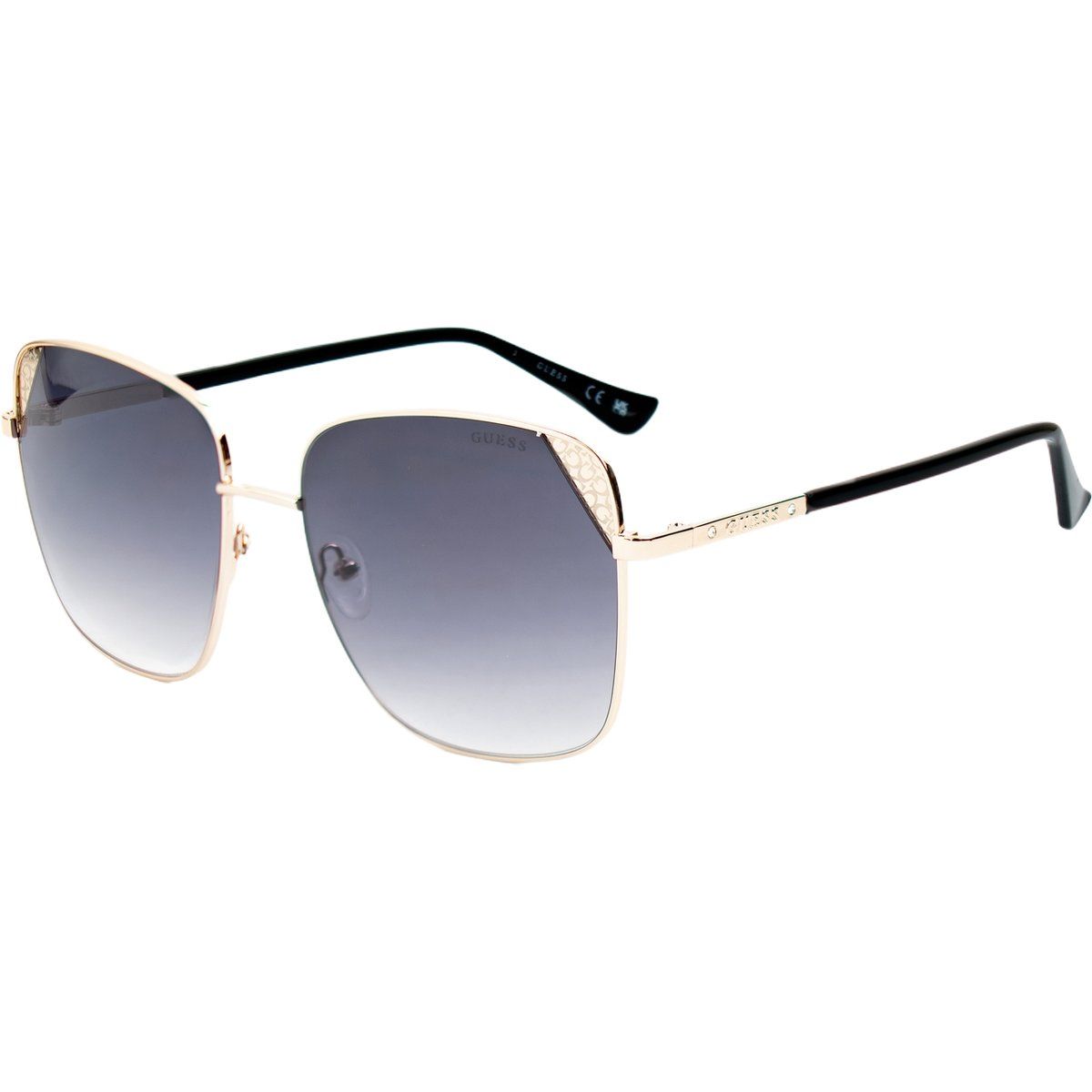 Übergroße Metall Sonnenbrille mit Farbverlaufsgläsern