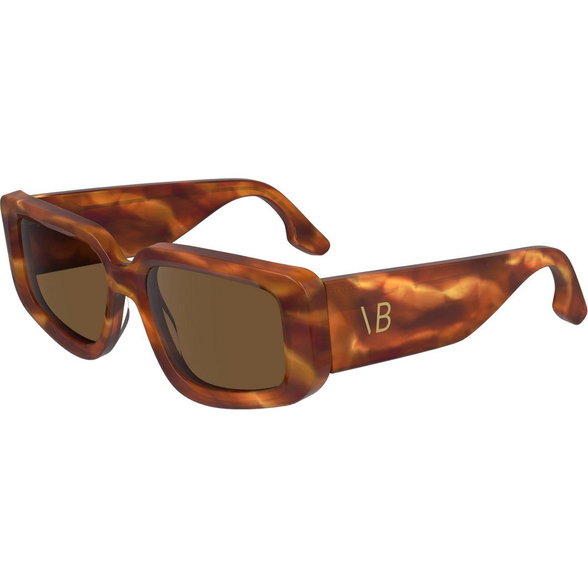 Klobige Acetat Sonnenbrille mit Schildpattmuster