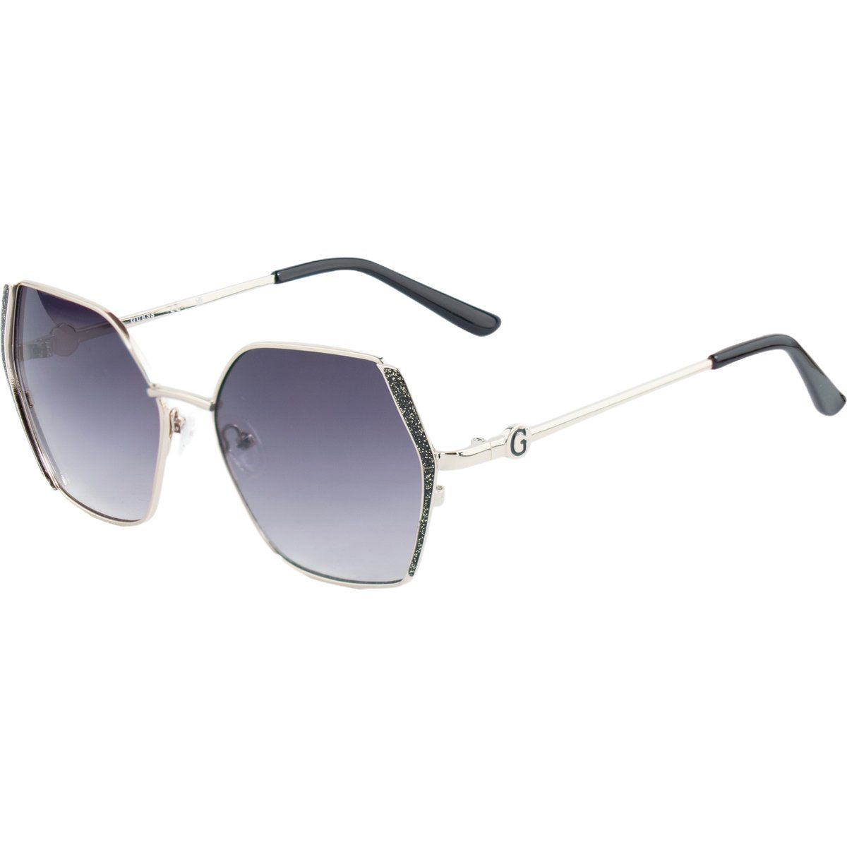 Hexagonale Sonnenbrille aus Metall für Damen