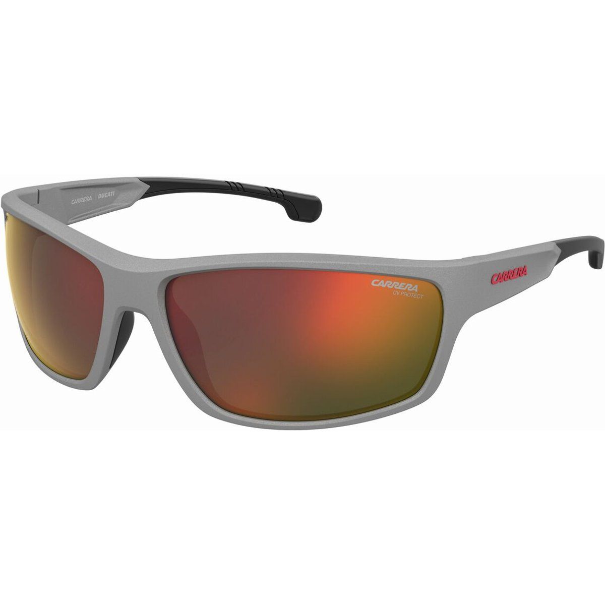 Herren-Eckige Sonnenbrille mit roter Linse