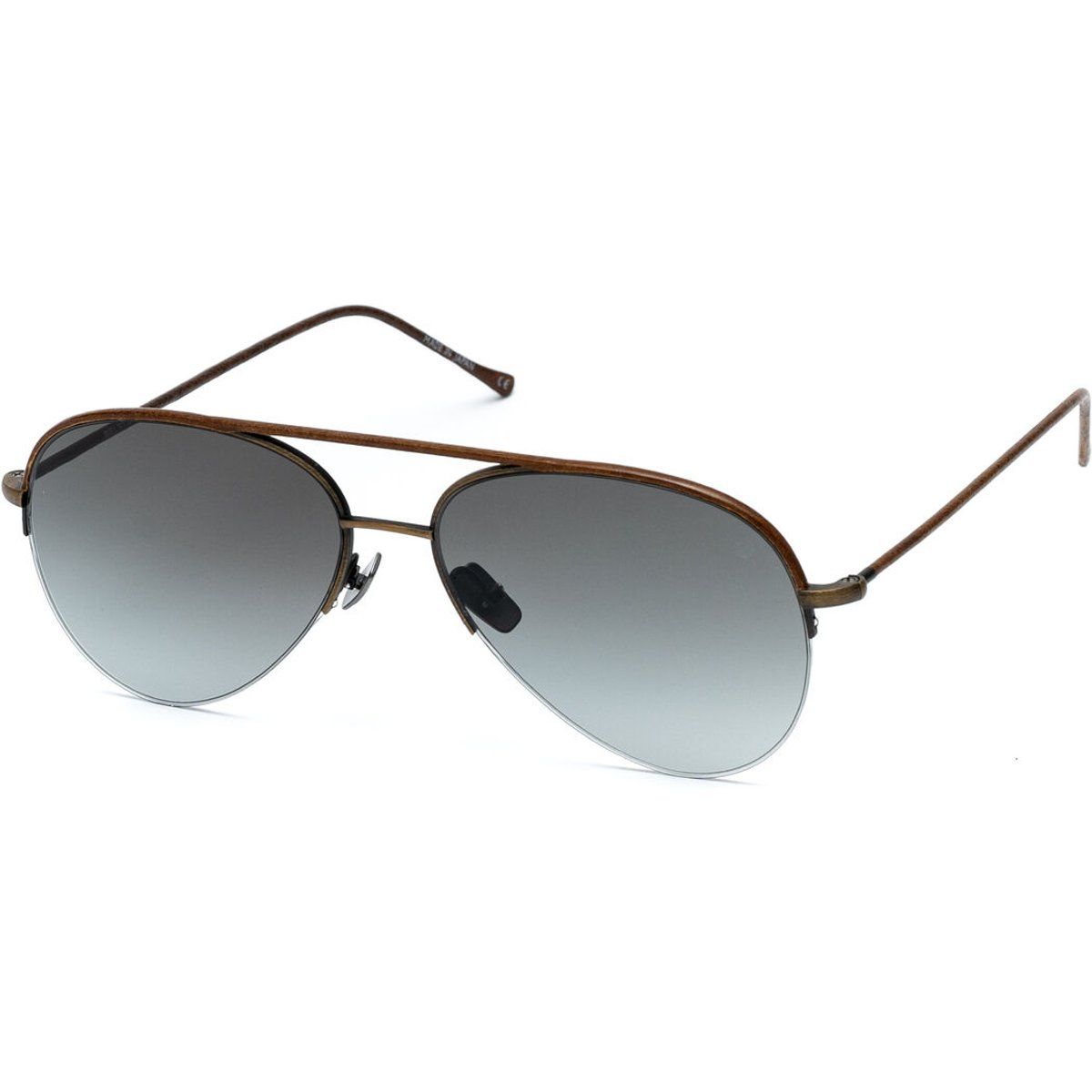 Aviator Sonnenbrille mit Lederakzenten