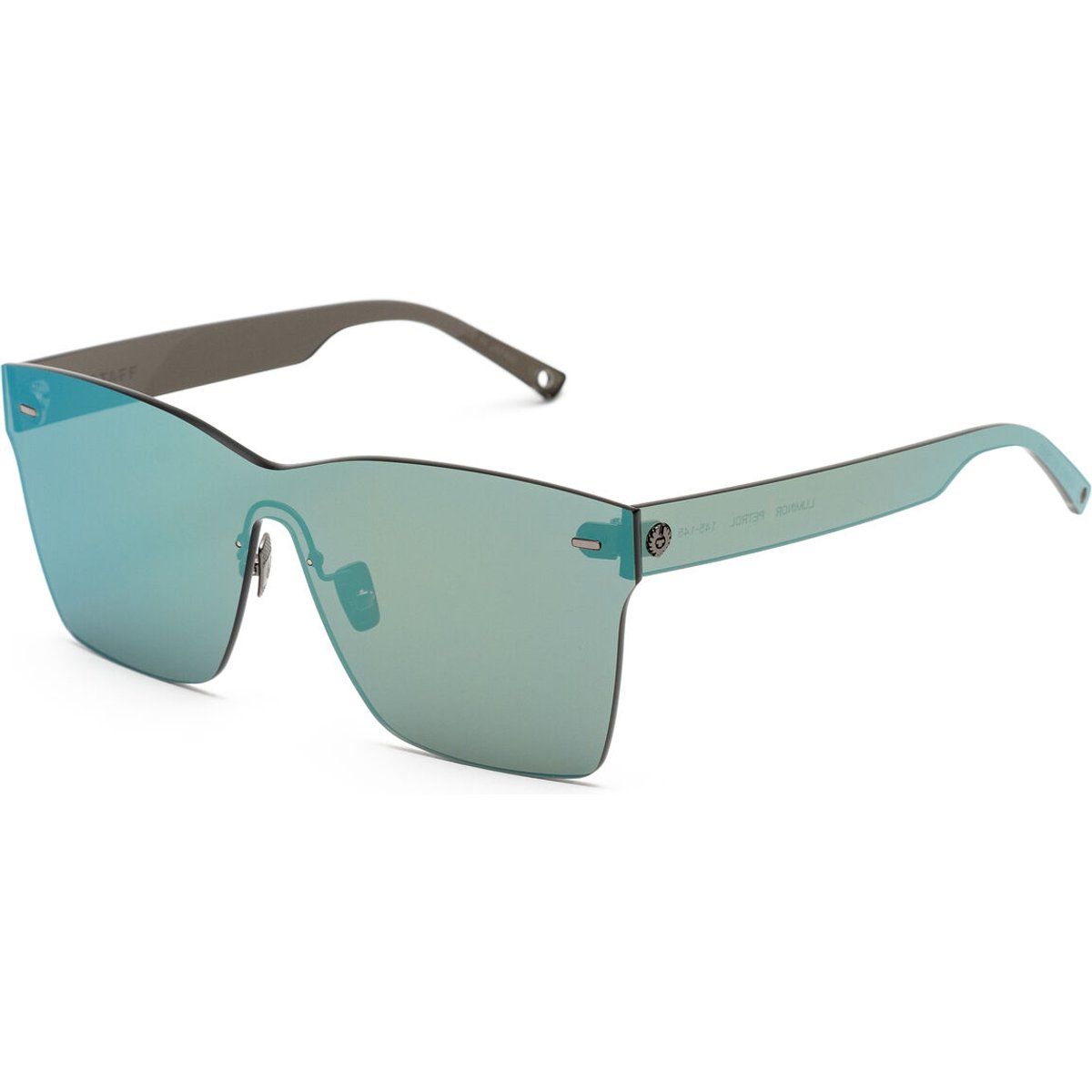 Randlose Schild-Sonnenbrille mit verspiegelten Gläsern