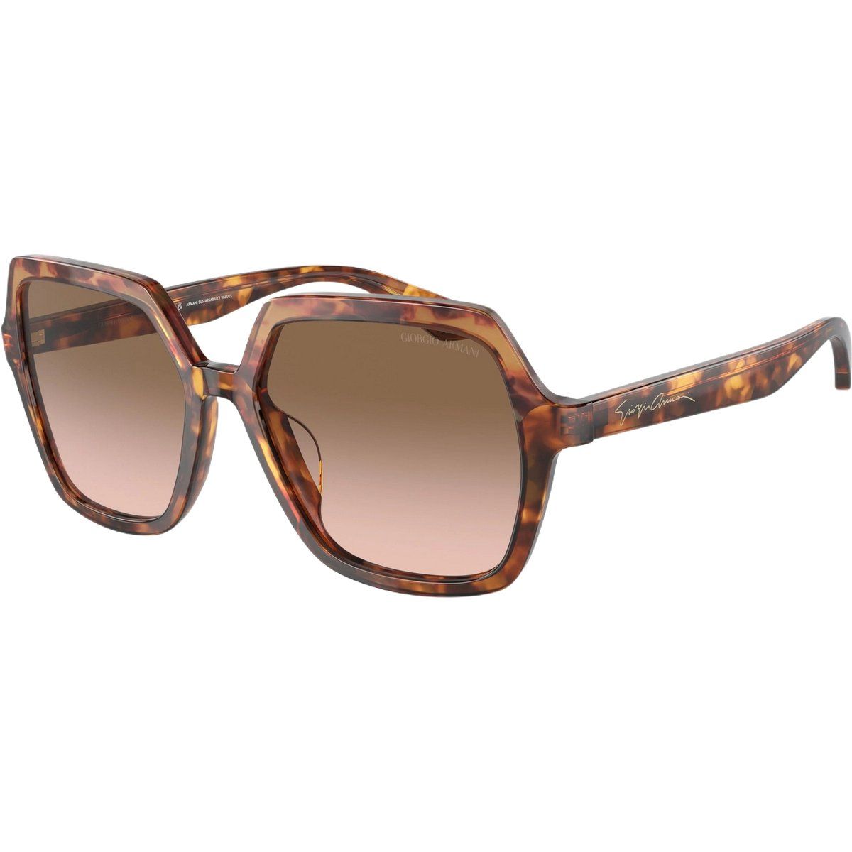 Geometrische Acetat-Sonnenbrille mit braunen Farbverlaufsgläsern
