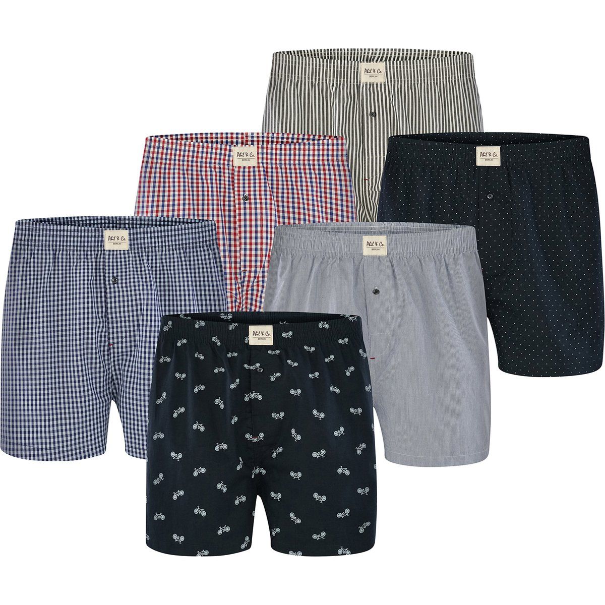 Web-Baumwoll-Boxershorts 6er-Pack