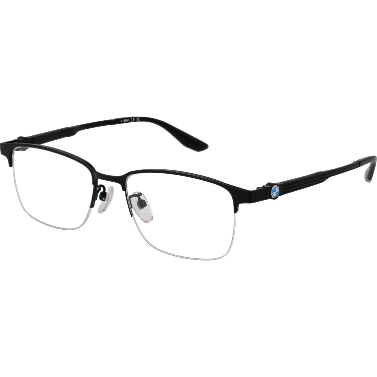Rechteckige Titanbrille mit Halbrand