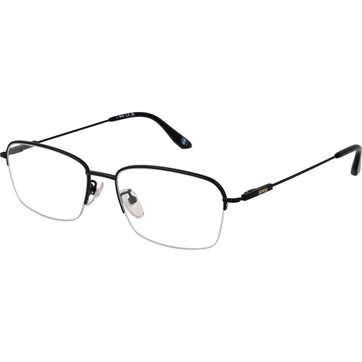 Rechteckige Titanbrille mit Halbrand