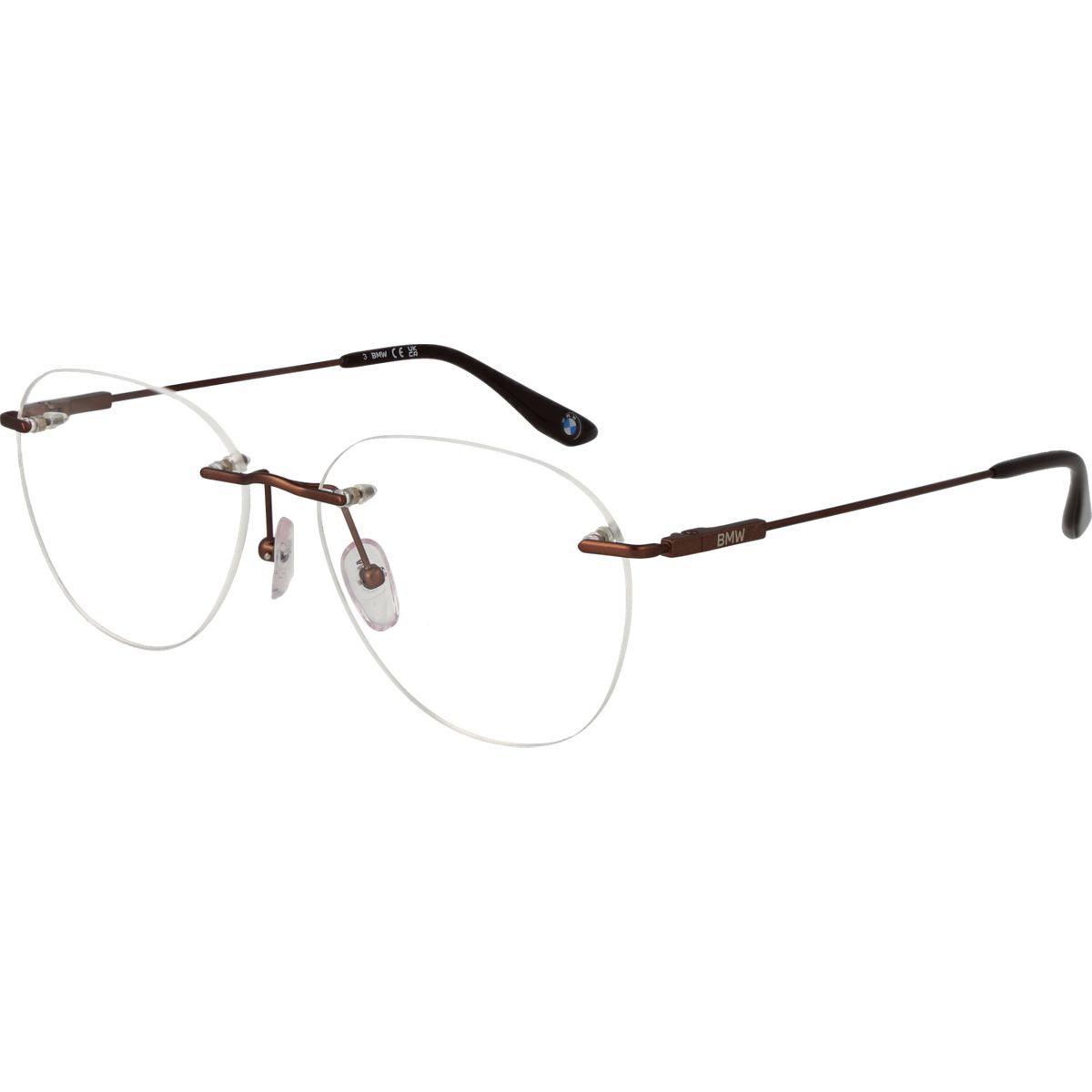 Randlose runde Brille in Bronze
