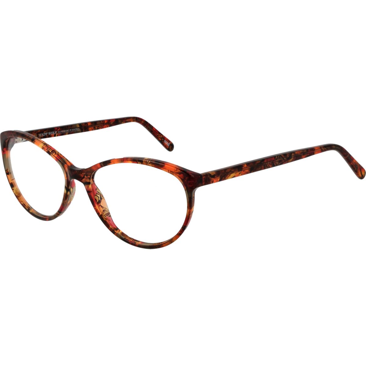 Gemusterte Cat-Eye-Brillenfassung aus Acetat