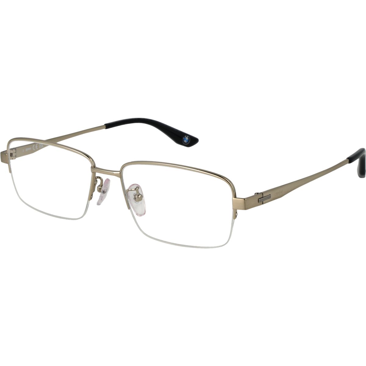 Rechteckige Titanbrille mit Halbrand