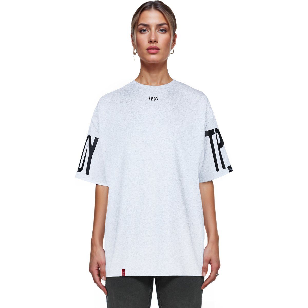 Übergroßes Baumwoll-T-Shirt mit Grafikprint