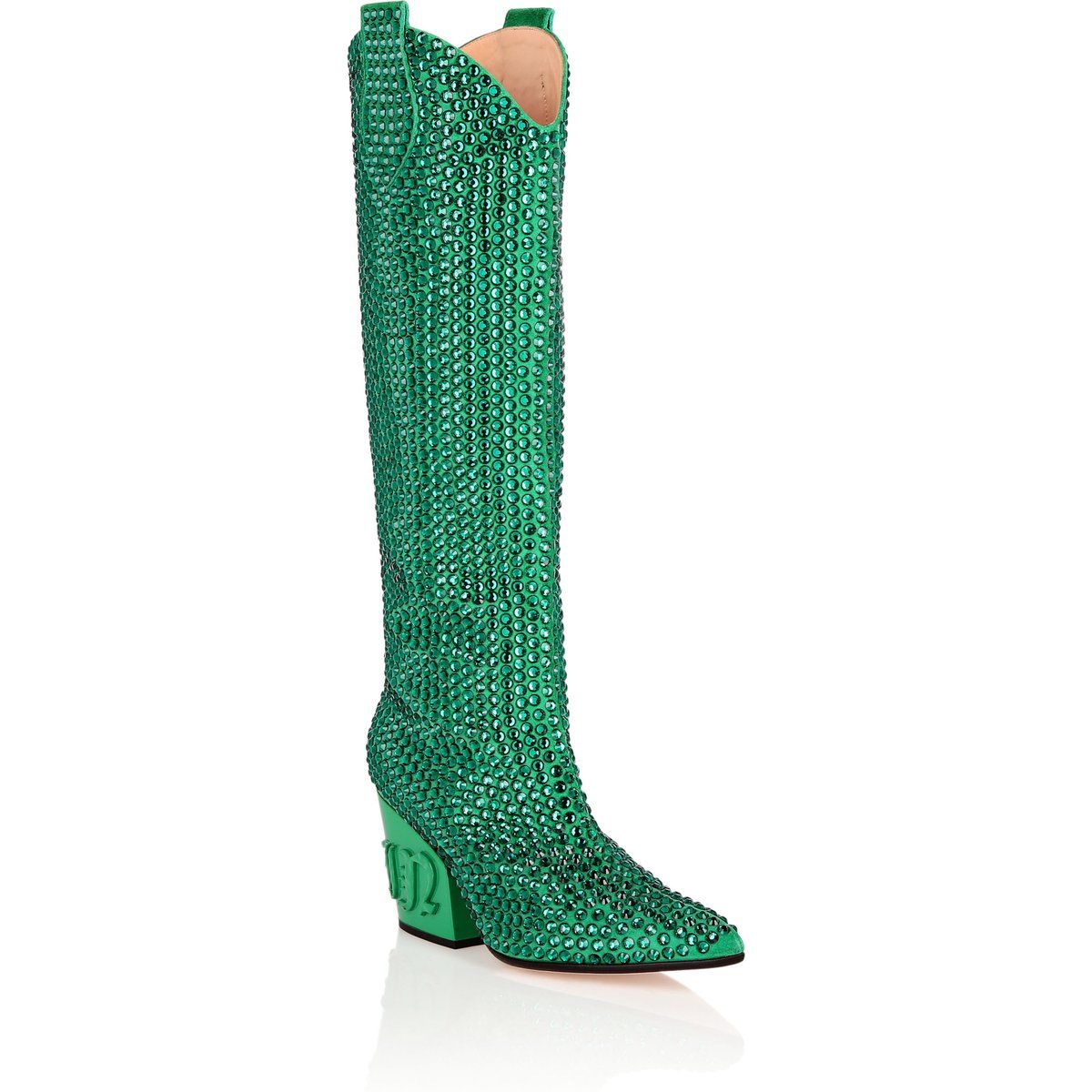 Kniehohe Westernstiefel mit Schmucksteinen