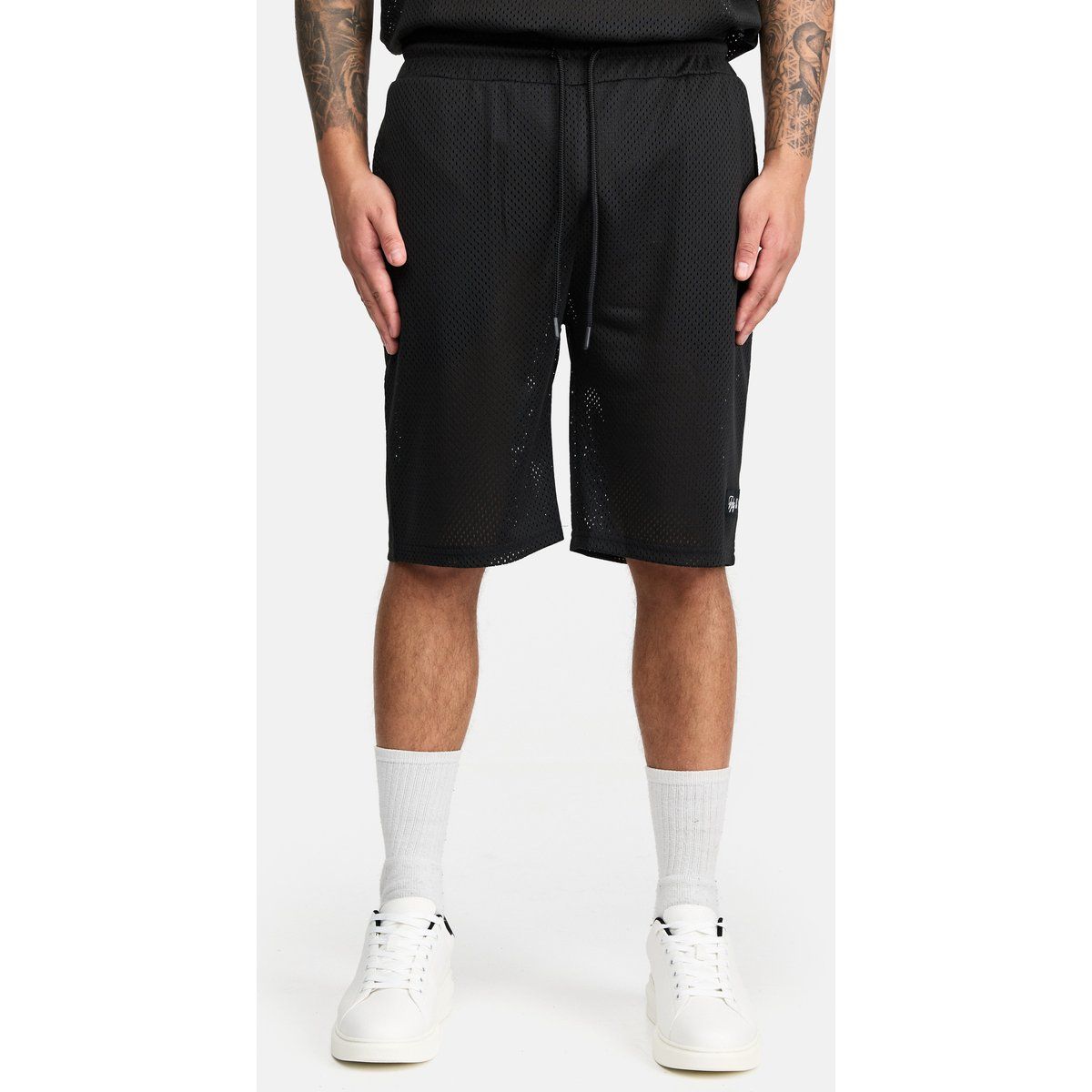 Schwarze Mesh-Sporthose für Herren