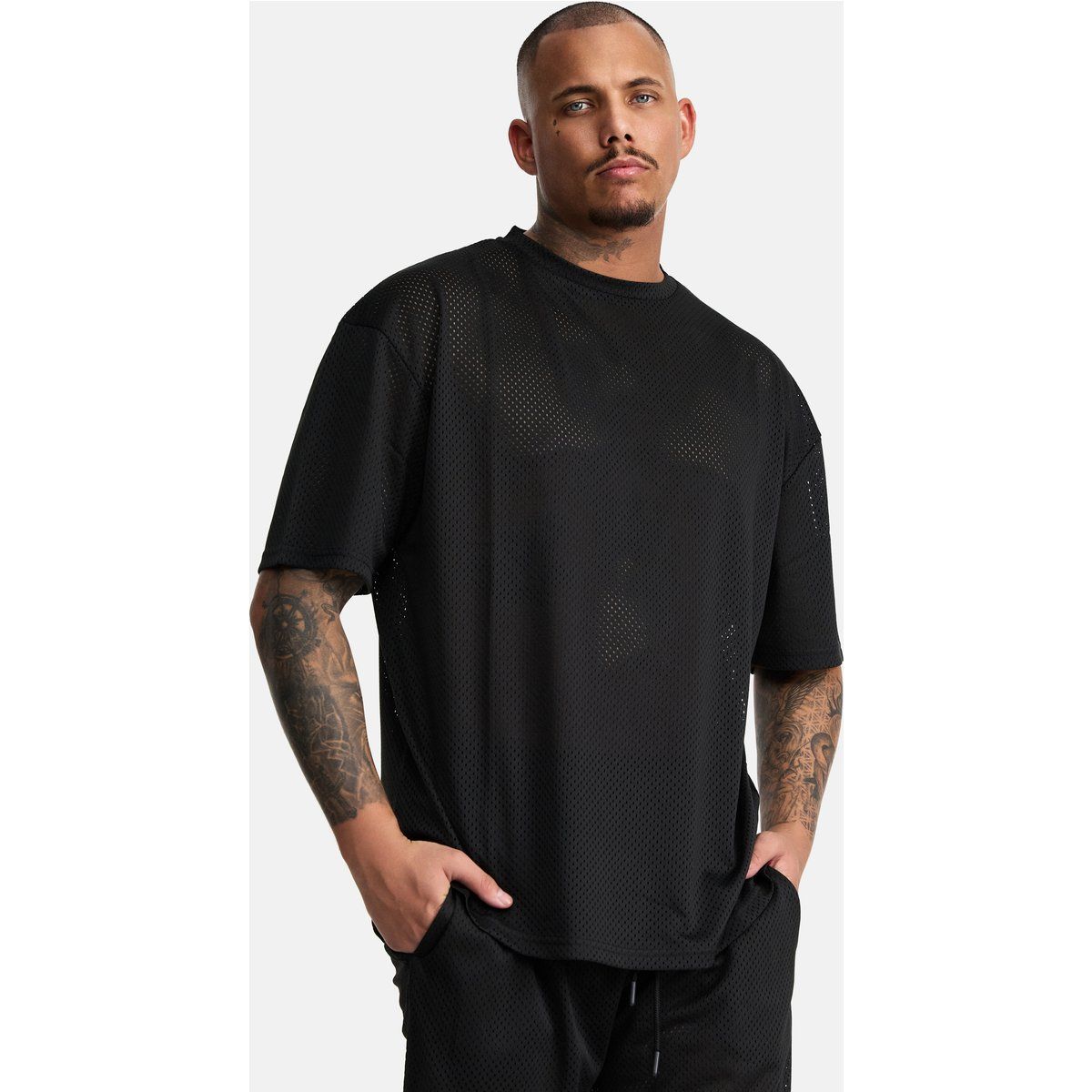Herren Oversized Mesh T-Shirt