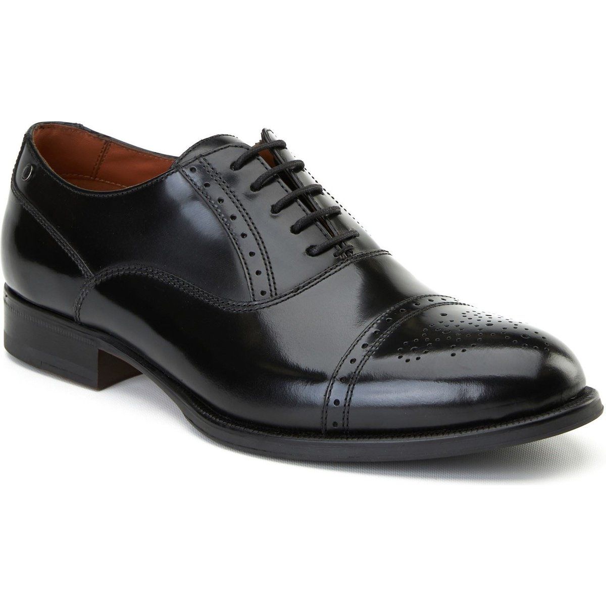 Base London Franklin Herrenschuhe Aus Schwarzem Leder Oxford