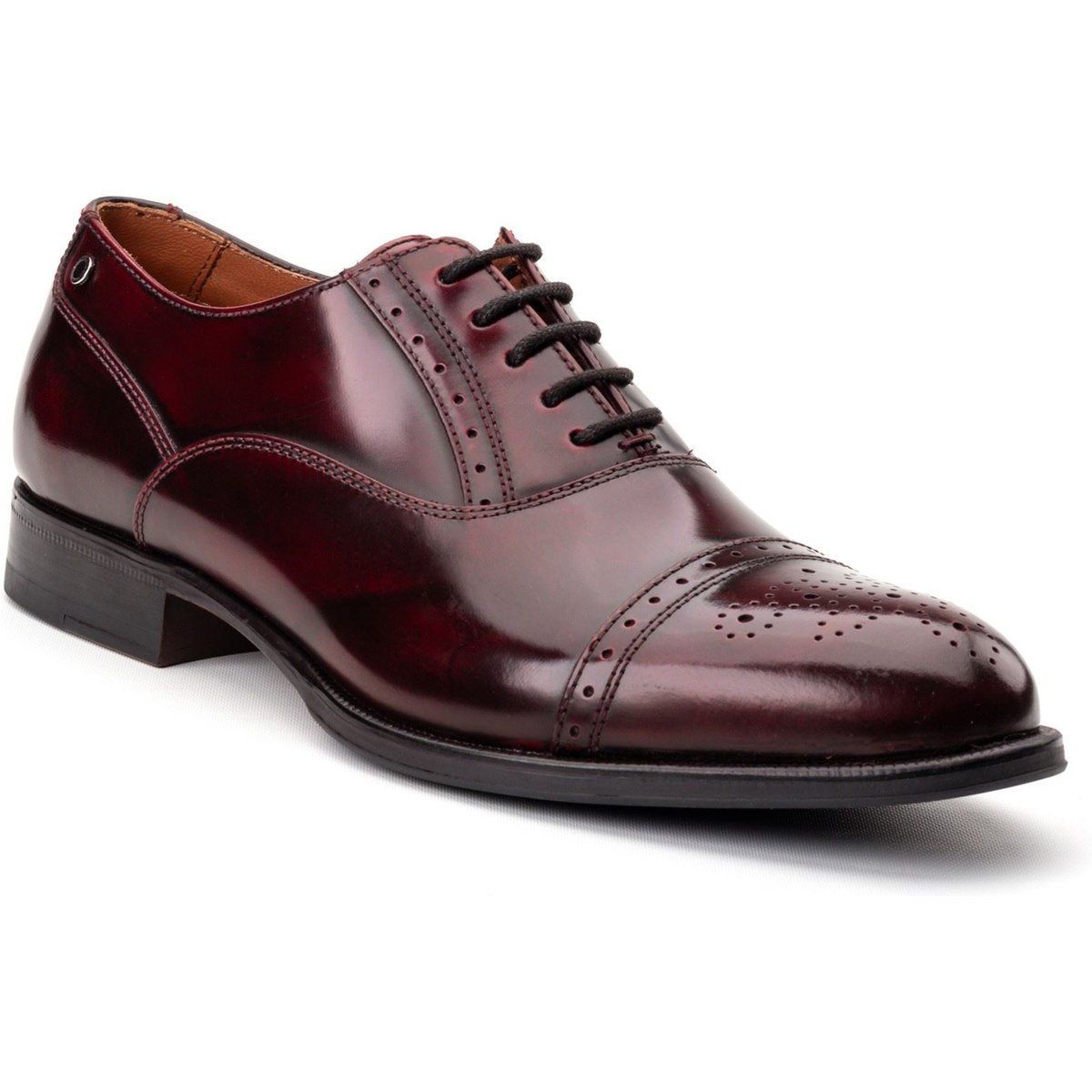 Base London Franklin Leder Herren Bordo Oxford Schuhe
