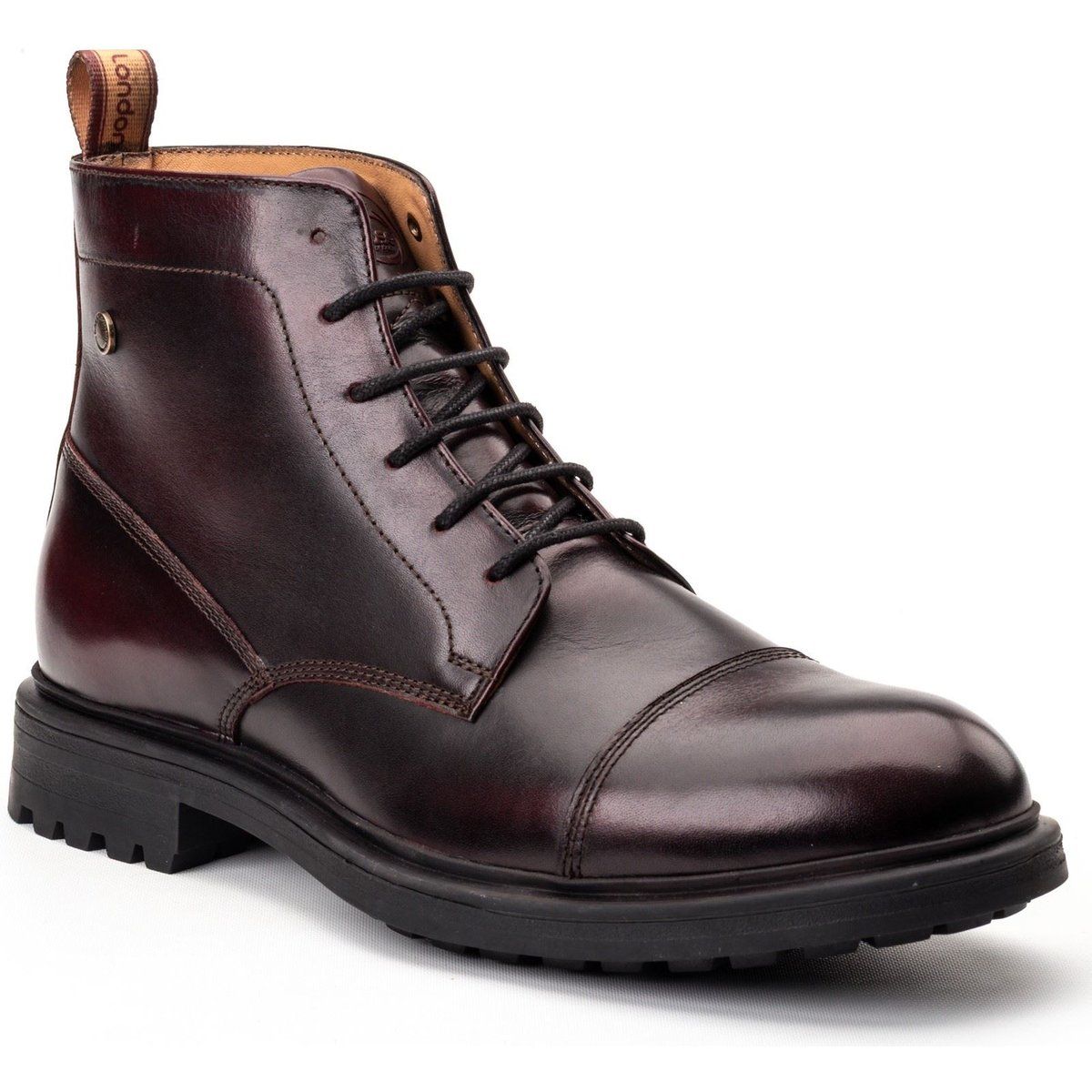 Base London Boulton Leder Herren Bordo Stiefeletten