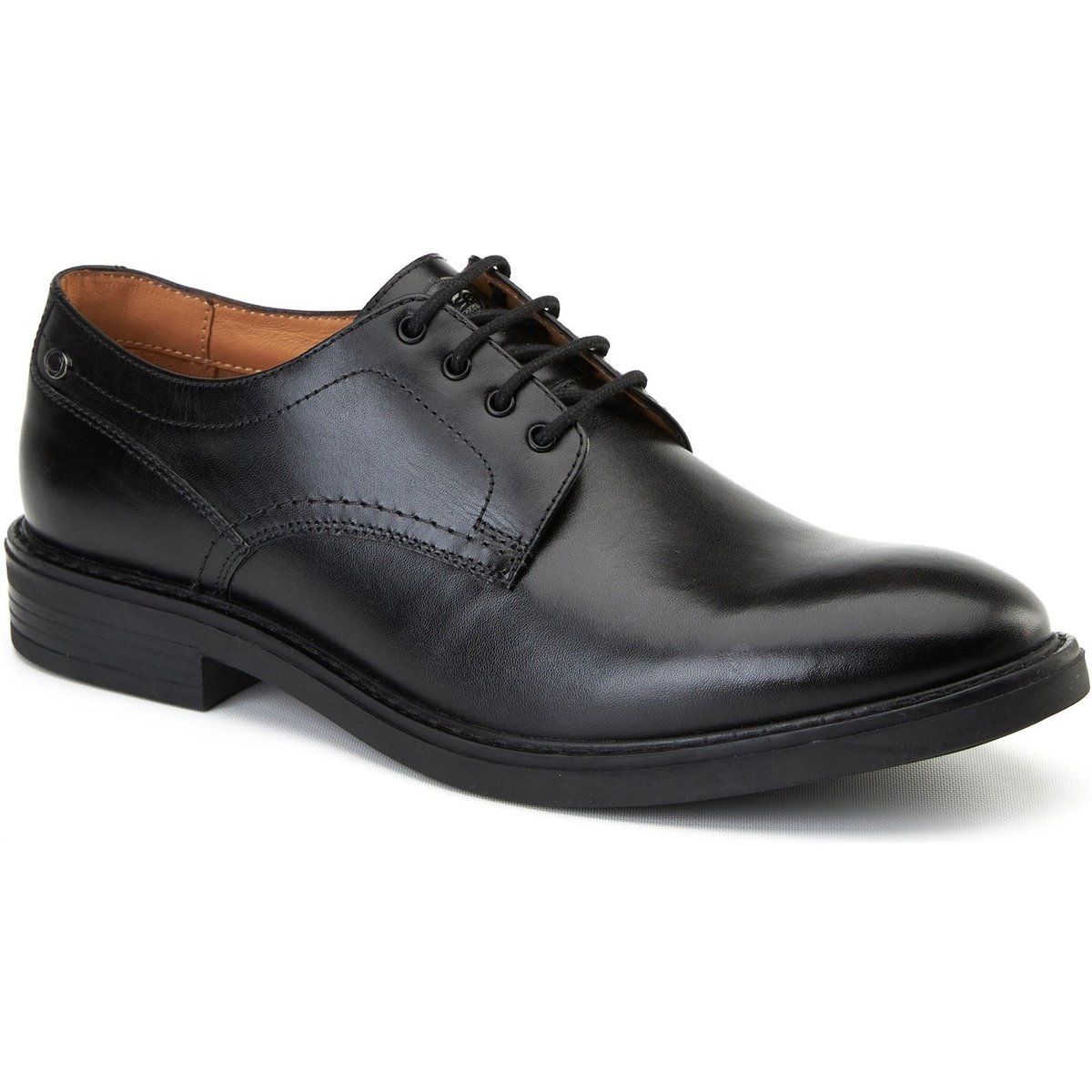 Base London Durham Leder Herren Schnürschuhe Schwarz