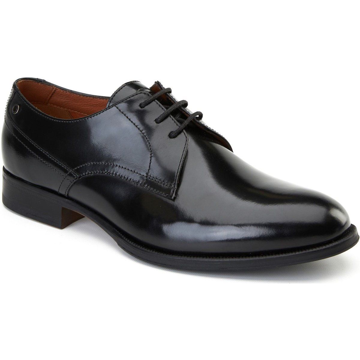 Base London Edison Herrenschuhe Aus Schwarzem Leder Mit Schnürung