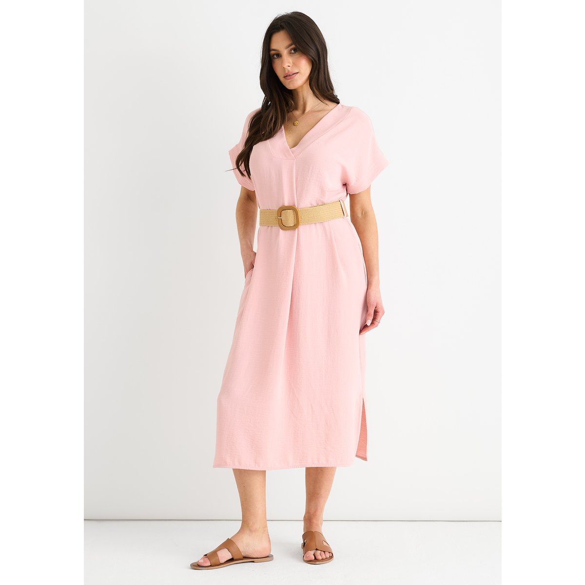 Blush-Pinkes, übergroßes Midikleid