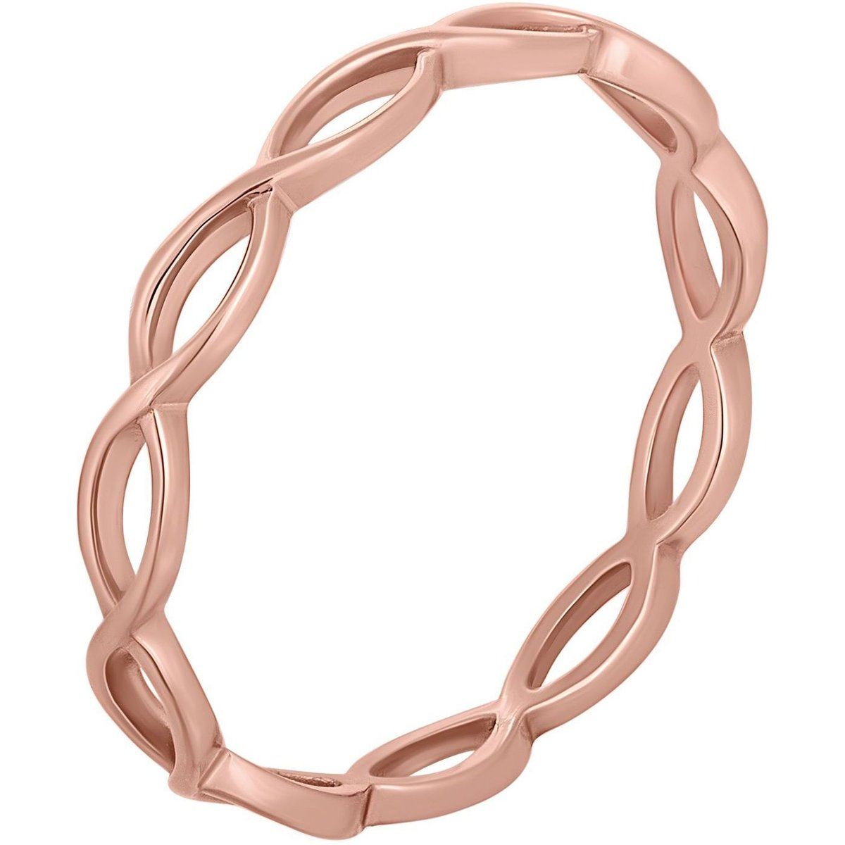 cai Ring 925/- Sterling Silber rosévergoldet Cut Outs Stacking