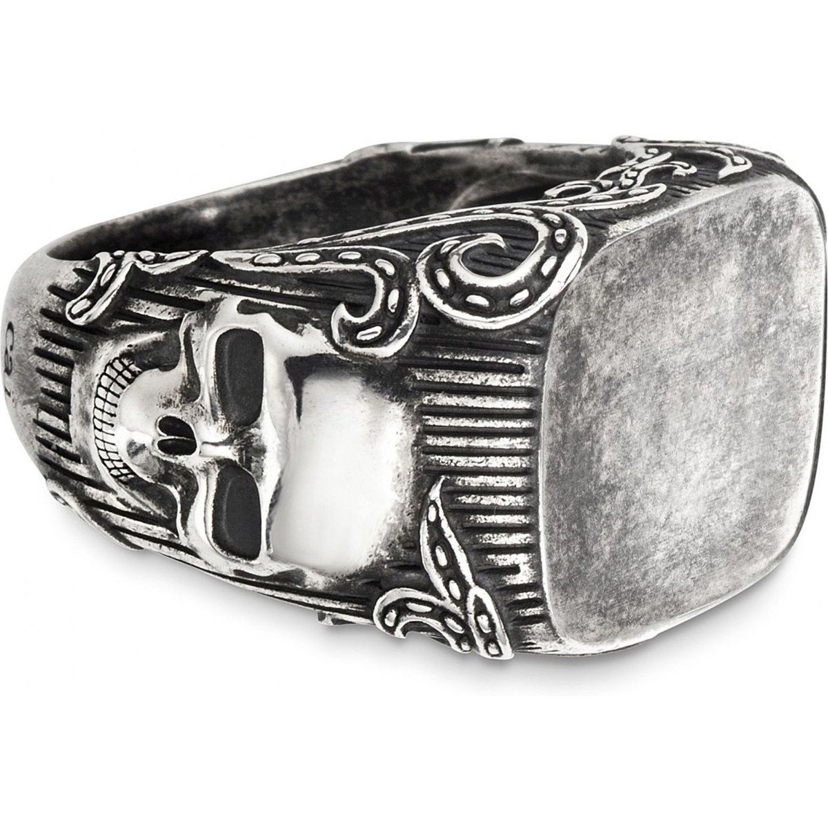 Oxidierter Sterlingsilber Totenkopfring