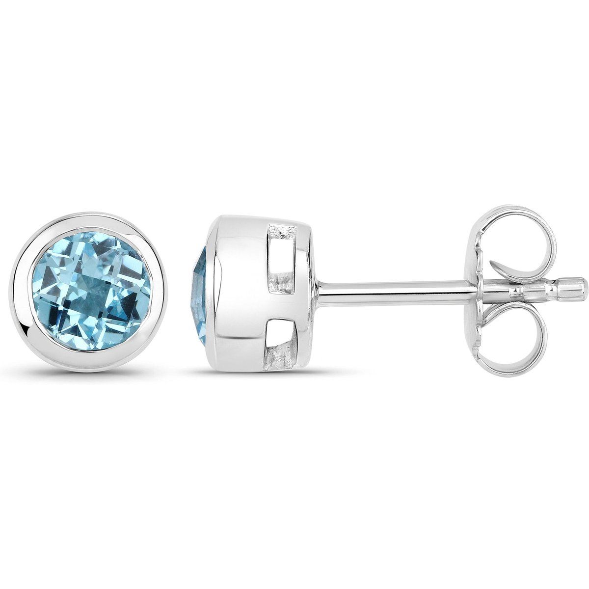 Runde Edelstein-Ohrstecker mit Zargenfassung