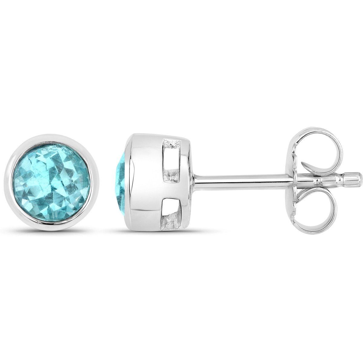 Blaue Apatit Ohrstecker Silber