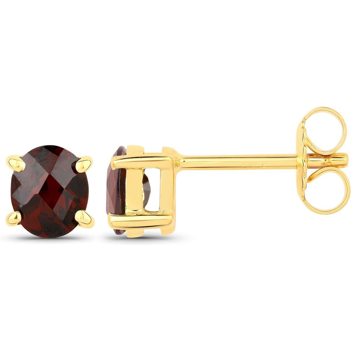 Elegante Ohrstecker mit ovalem Granat