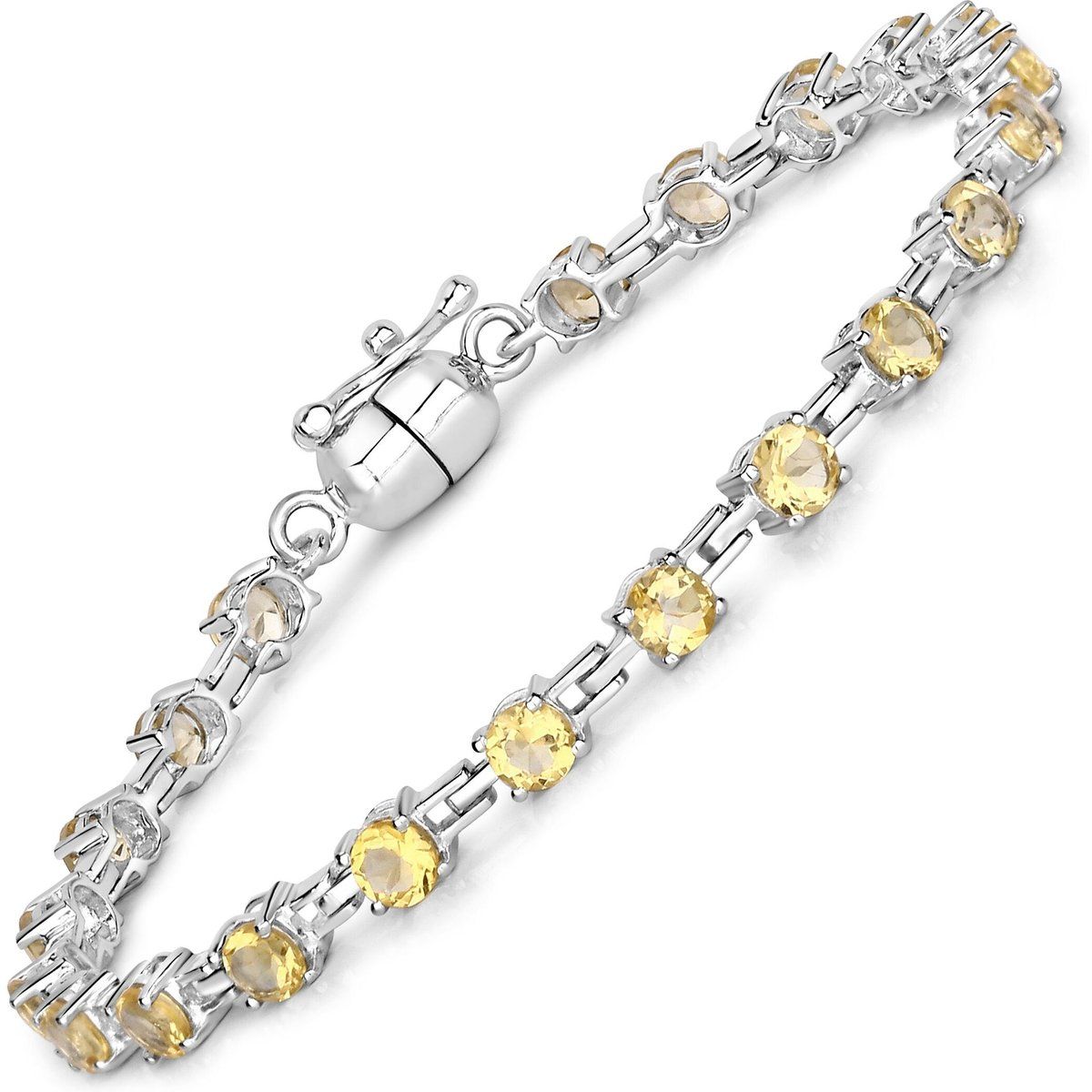 Eleganter Tennisarmband mit runden Citrinen