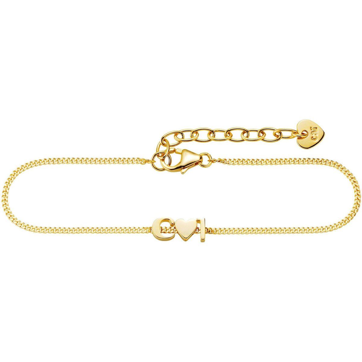 Vergoldetes Herz-Buchstaben-Armband