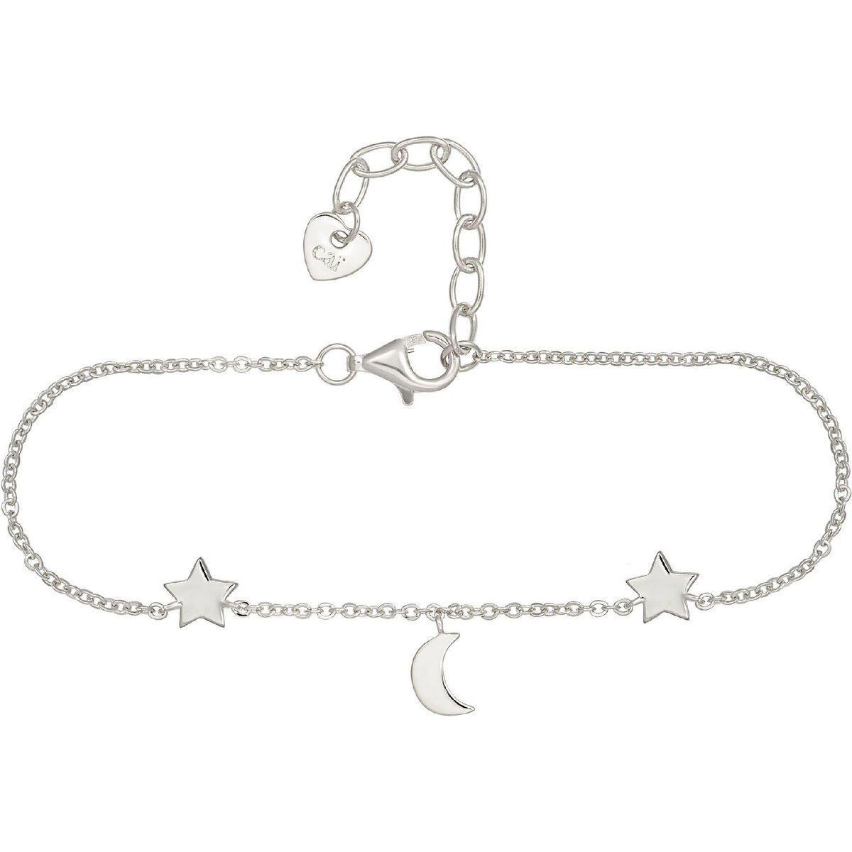 Mond und Sterne Sterling Silber Armband