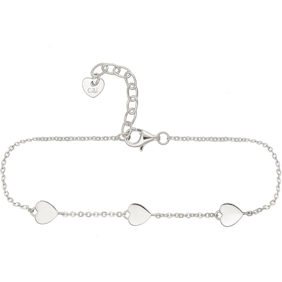 Armband mit drei Silberherzen
