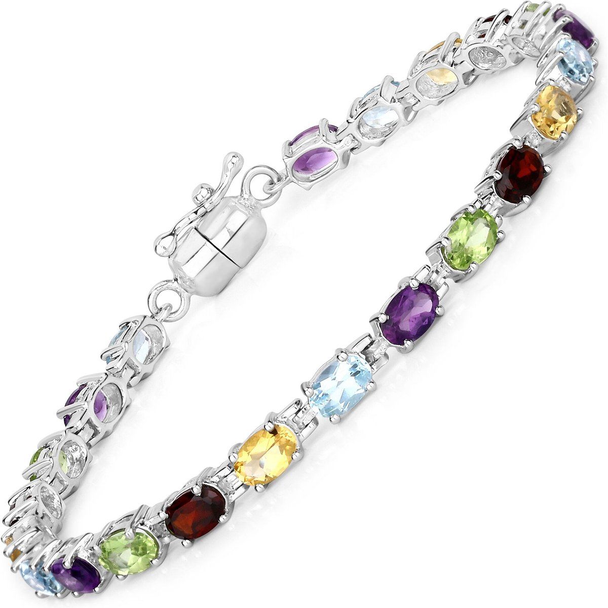 Edelstein-Tennisarmband im Ovalschliff