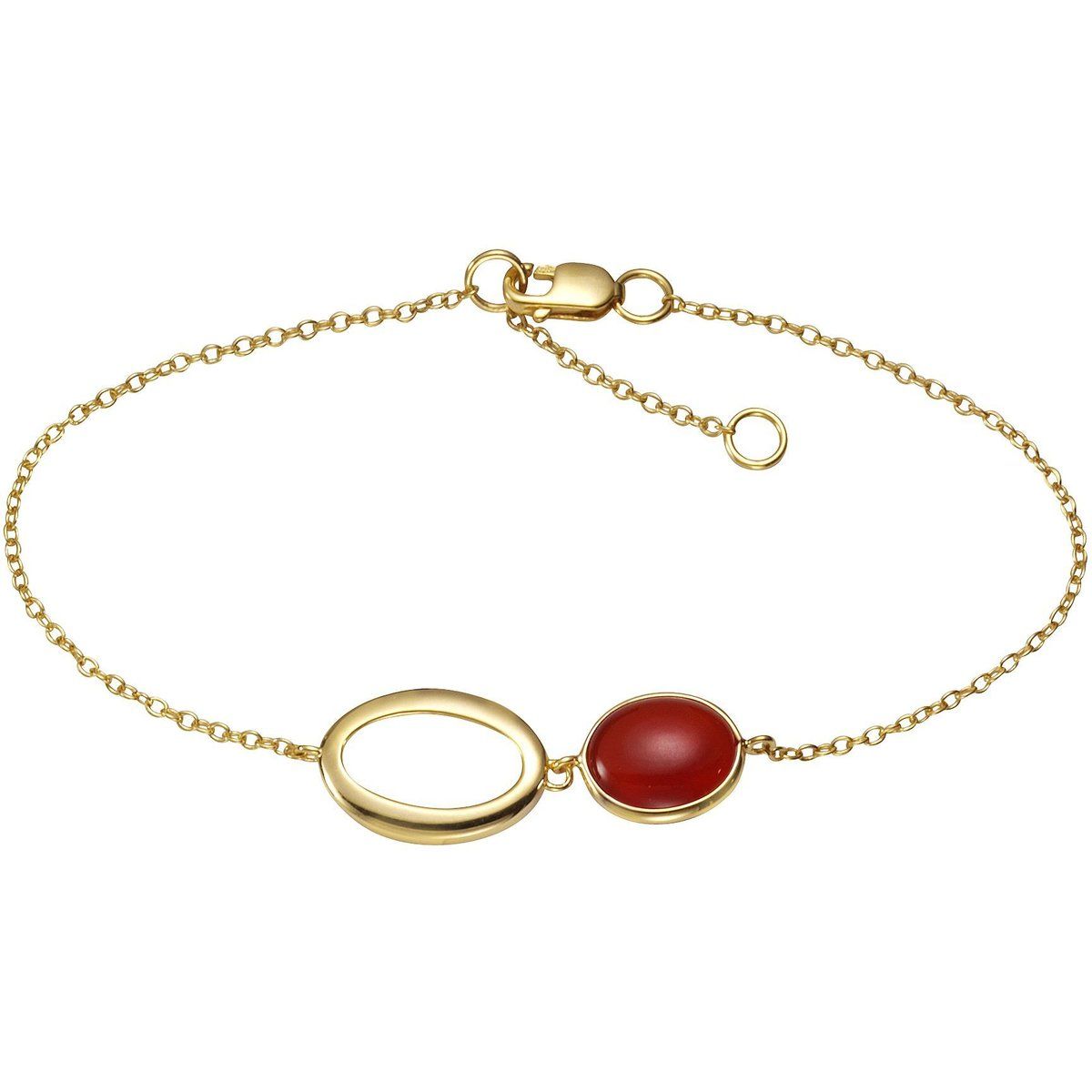 Vergoldetes Silberarmband mit Karneol
