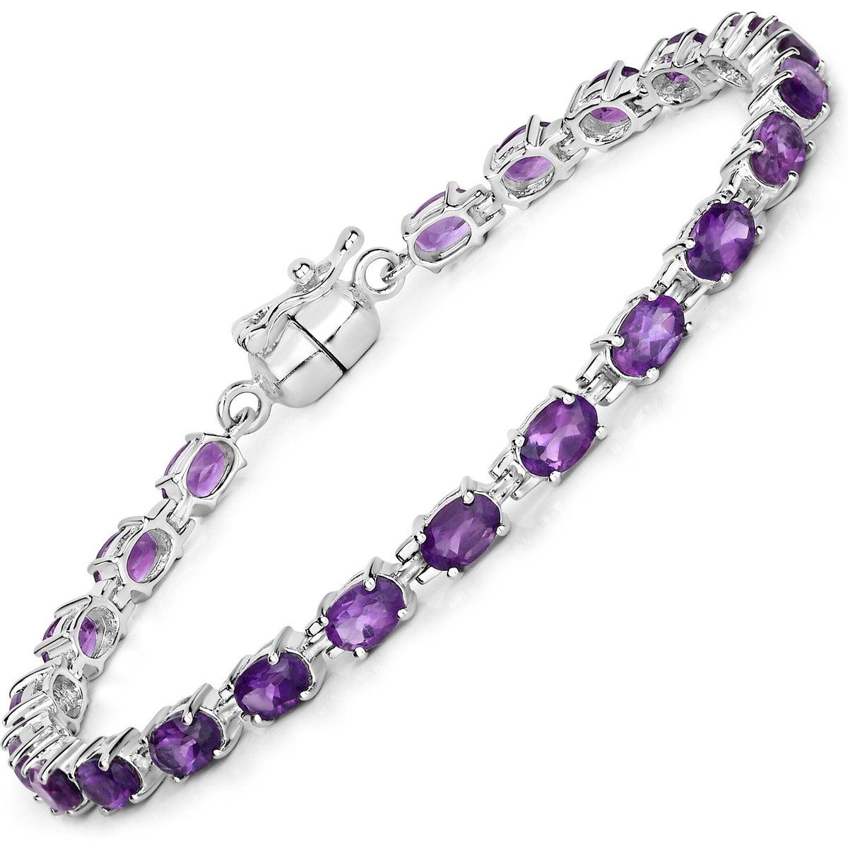 Elegantes Amethyst-Tennisarmband in Ovalschliff