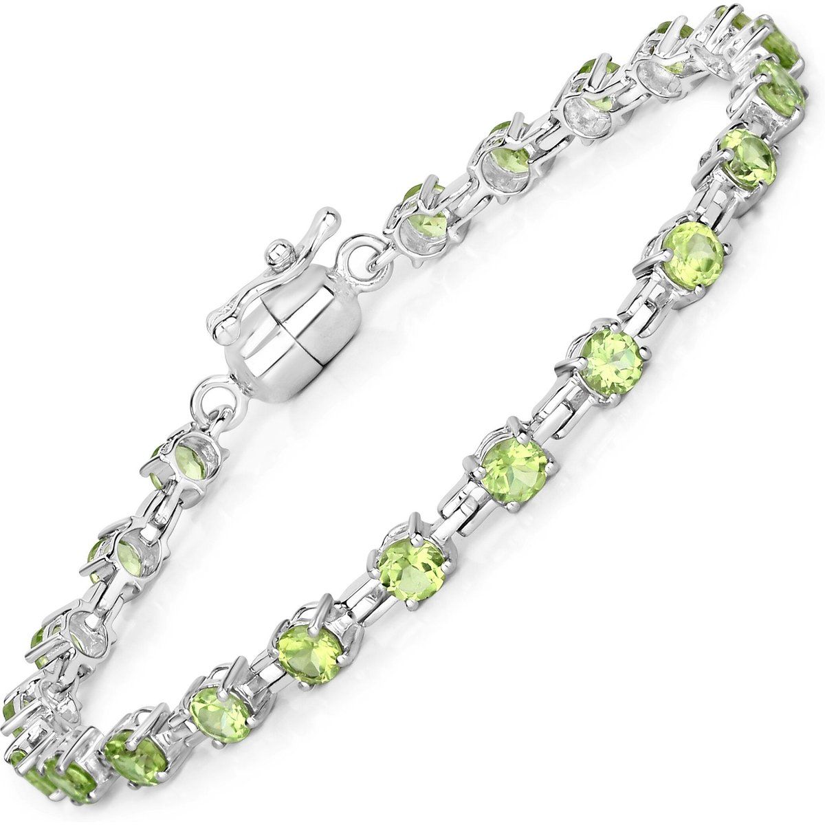 Elegantes Tennis-Armband mit Rundperidoten