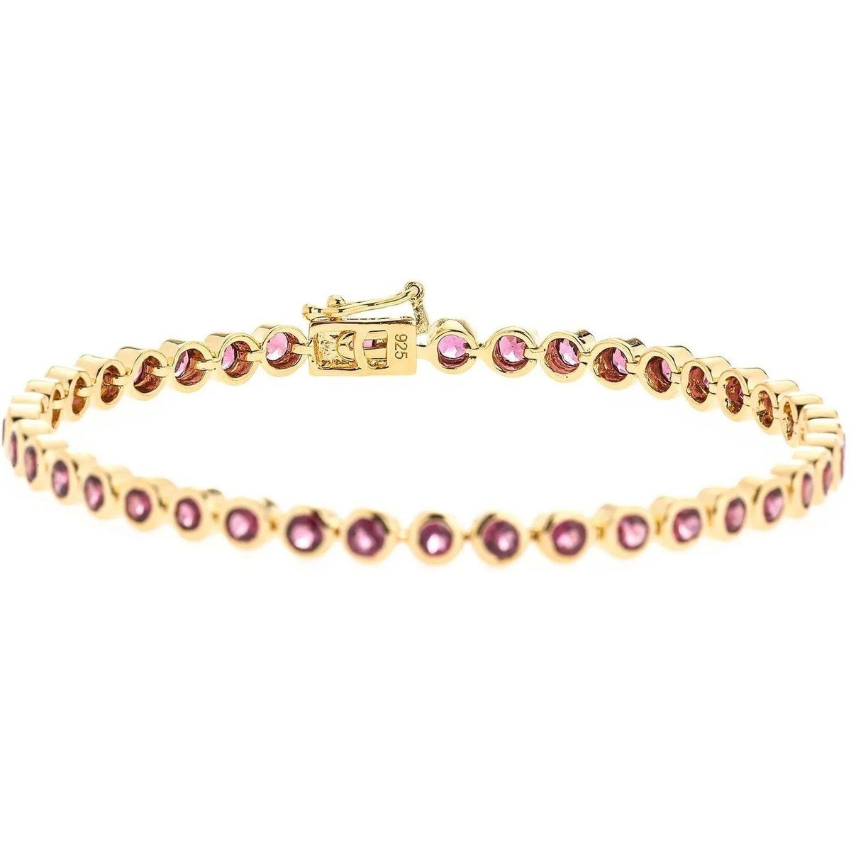 Elegantes Rhodolith-Armband mit Zargenfassung