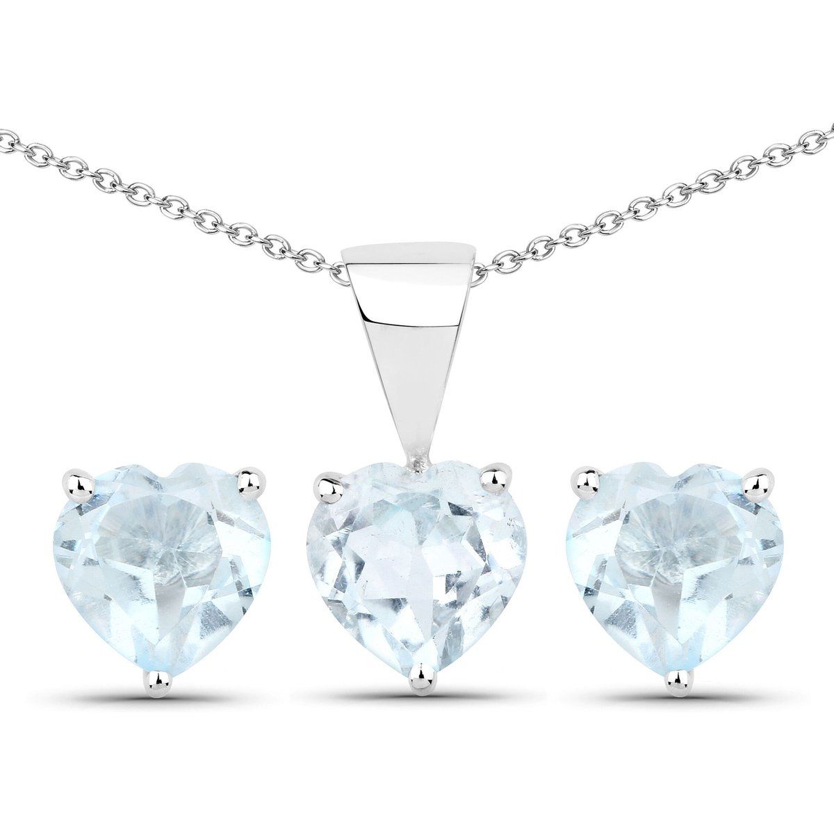 Schmuck-Set mit Blautopas-Herzen