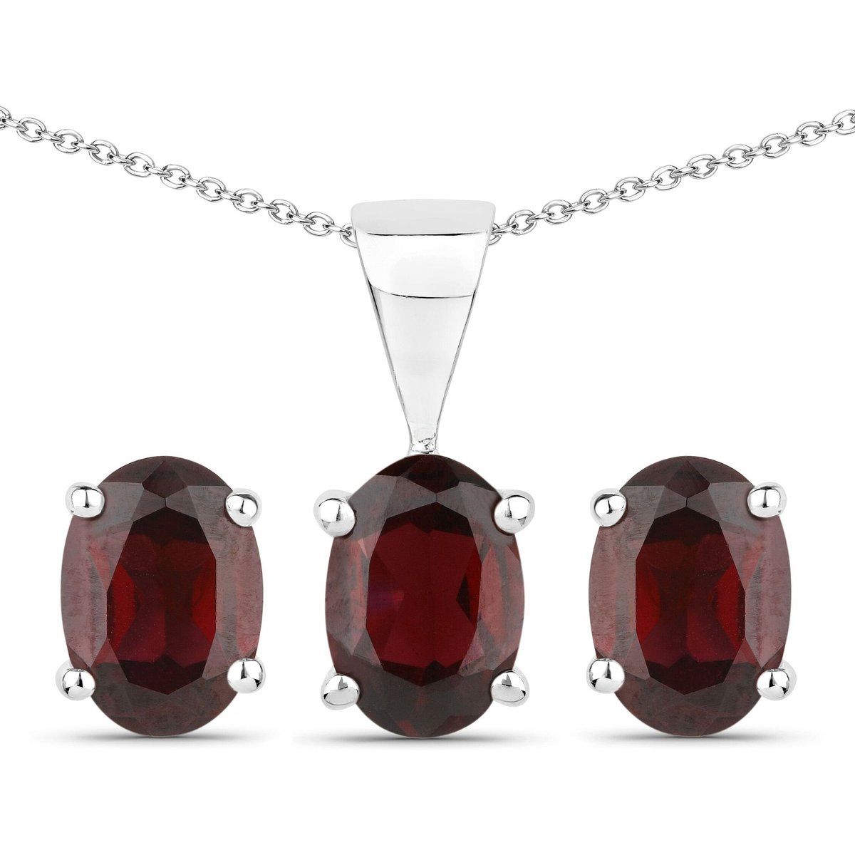 Granat Schmuckset Sterlingsilber