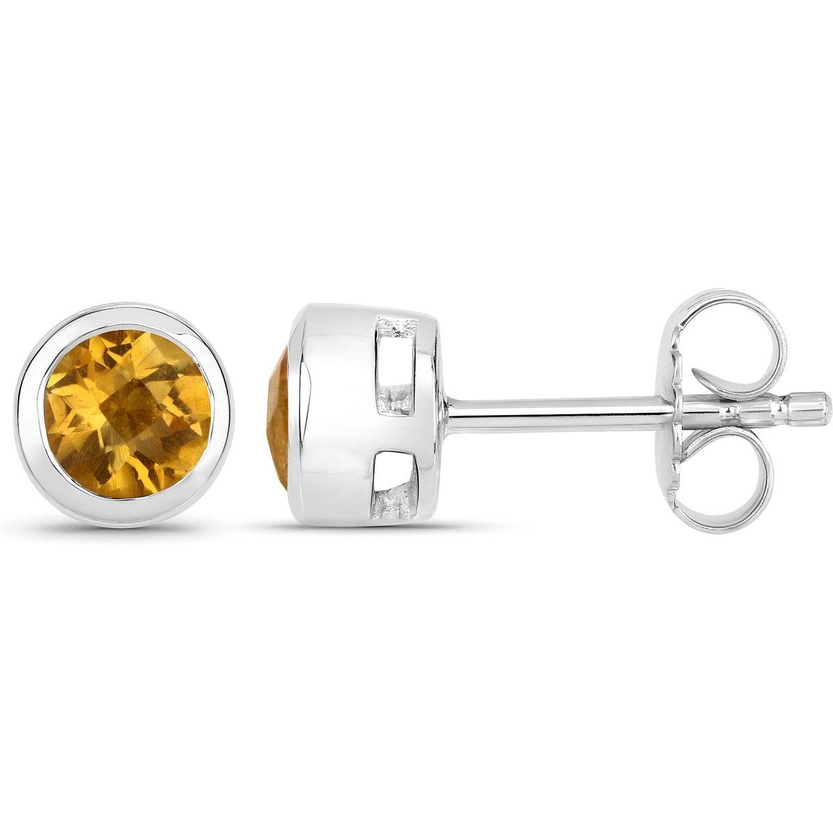 Elegante runde Citrin Ohrstecker