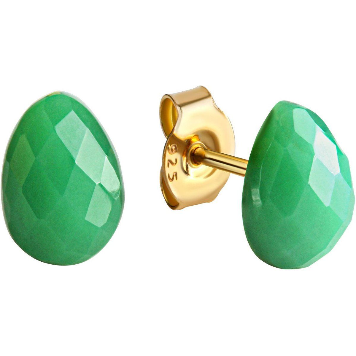 Facettierte Edelstein-Ohrstecker in Tropfenform