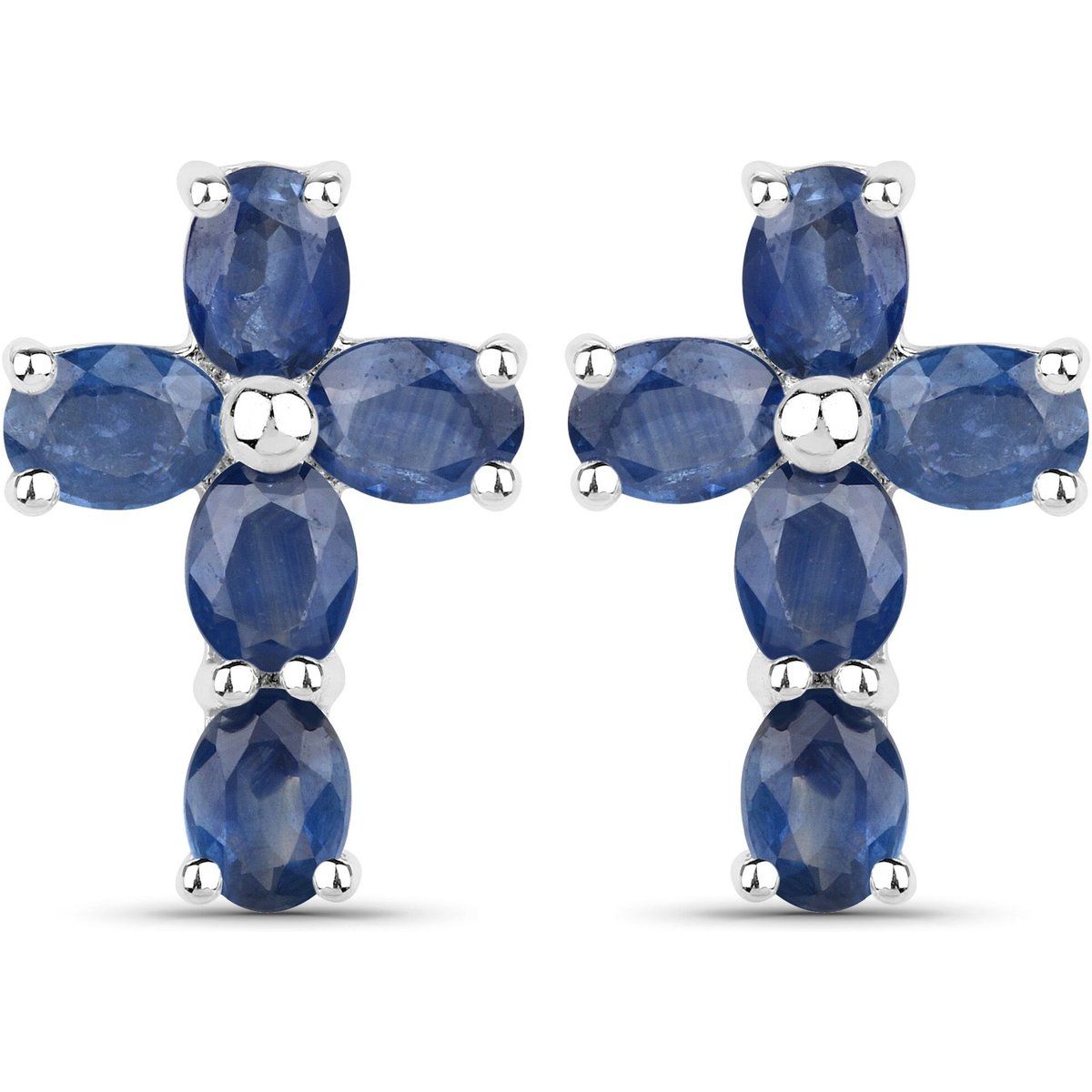 Elegante Saphir-Kreuz-Ohrstecker