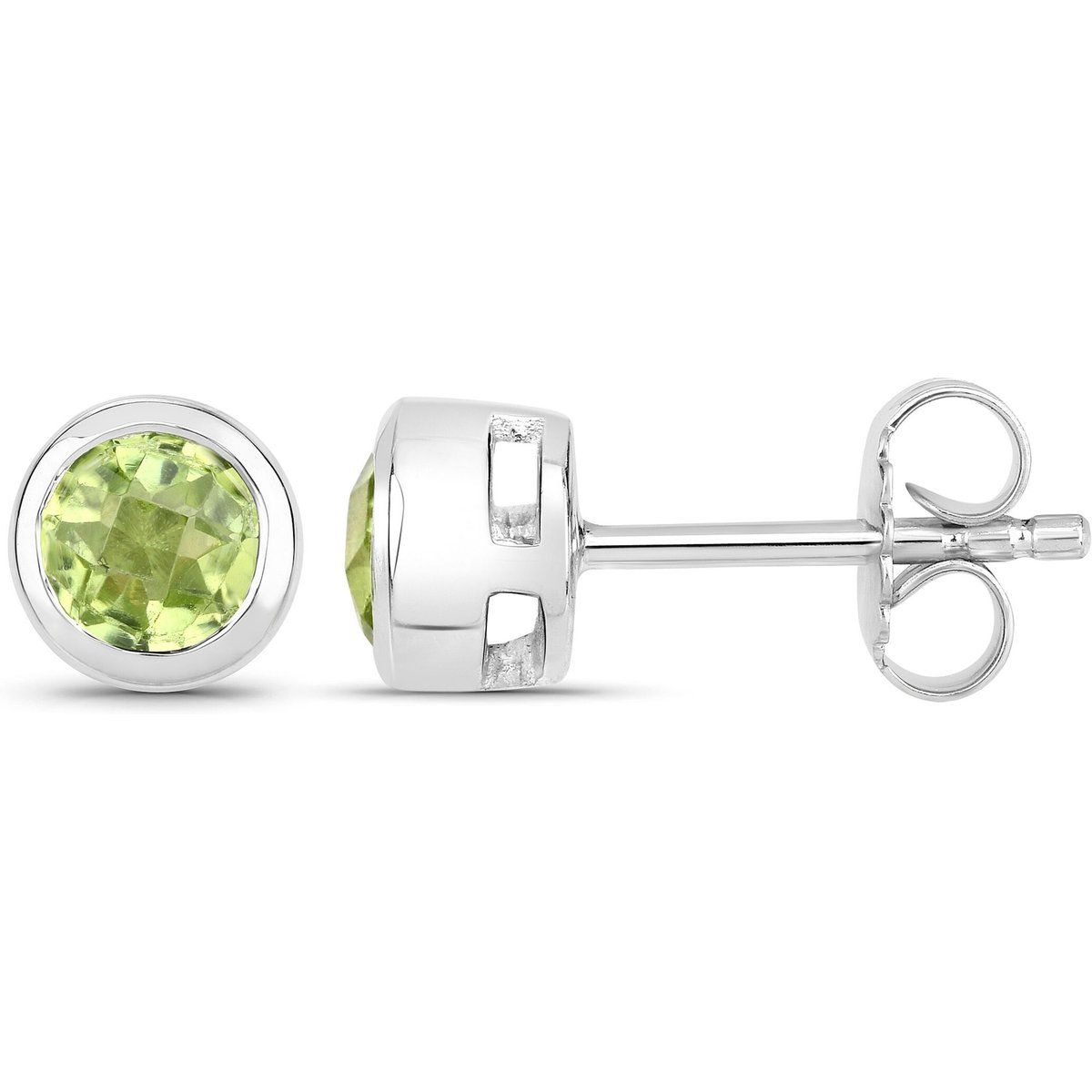 Runde Peridot-Ohrstecker aus Silber