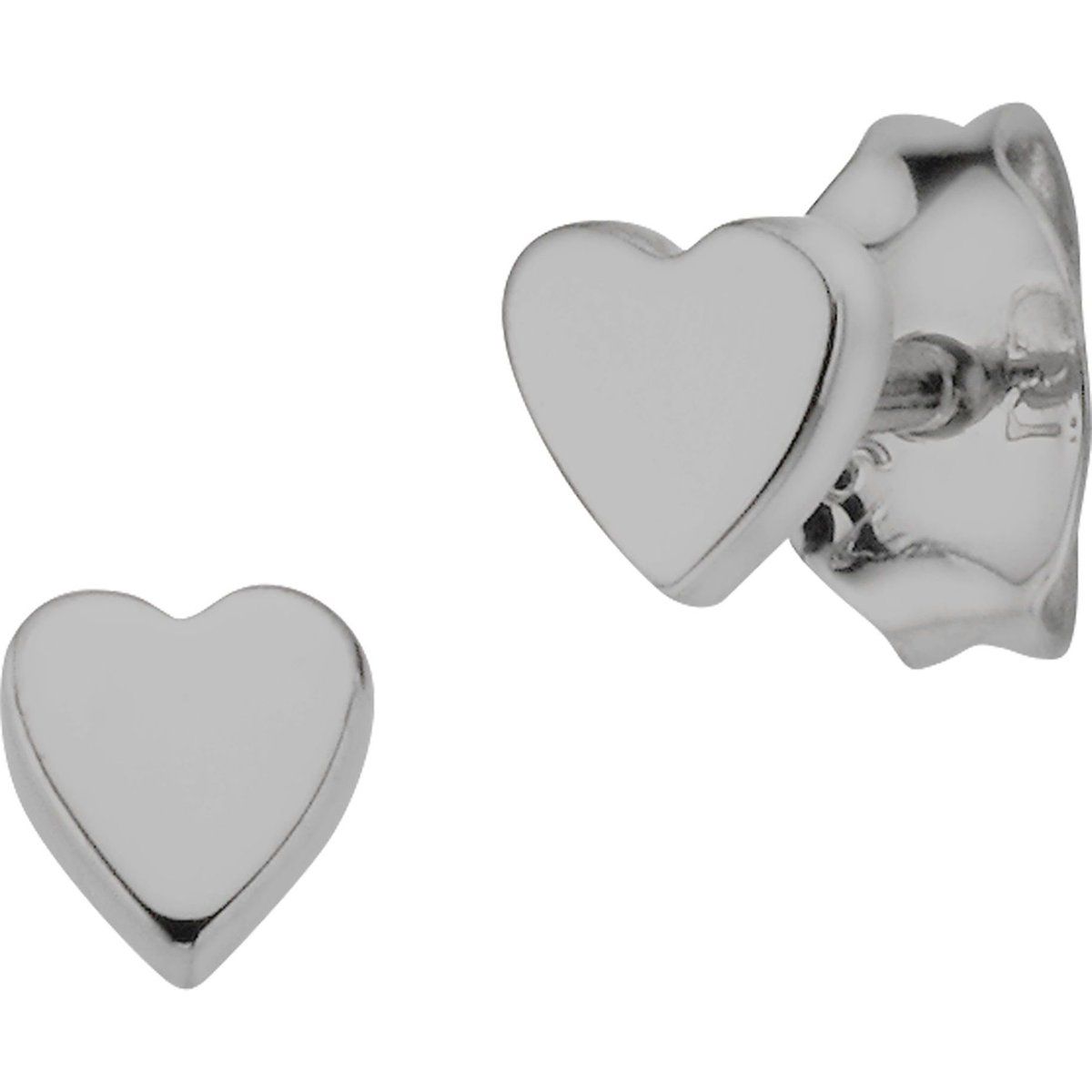 Herz Ohrstecker Sterling Silber rhodiniert