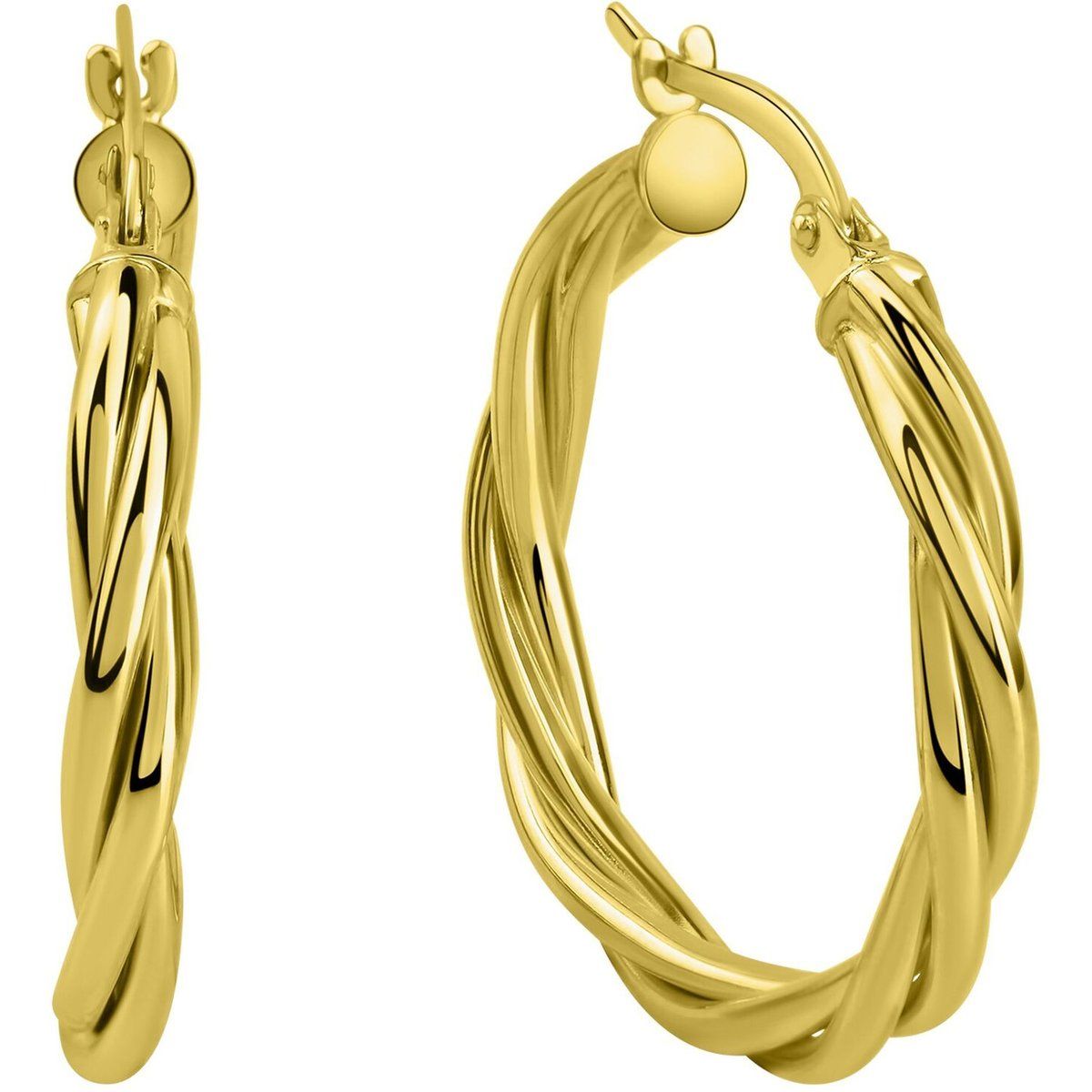 Gedrehte Creolen in Gold